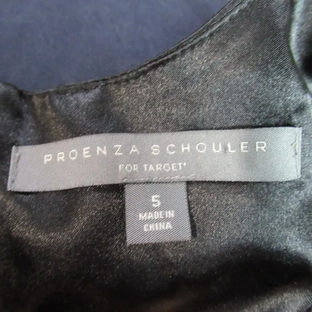 Proenza Schouler by Target Dress Womens Size 5 Blue Black 100% Silk Cocktail Y2K